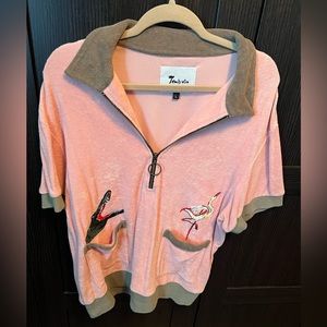 Tombolo 'Flamingo Tartare' Cabana Shirt Large